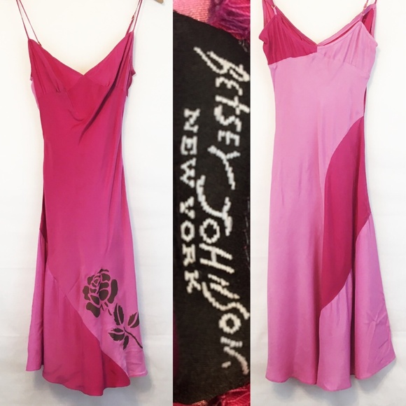 Betsey Johnson Dresses & Skirts - Betsey Johnson Vintage 90s Pink Silk Slip Dress 4